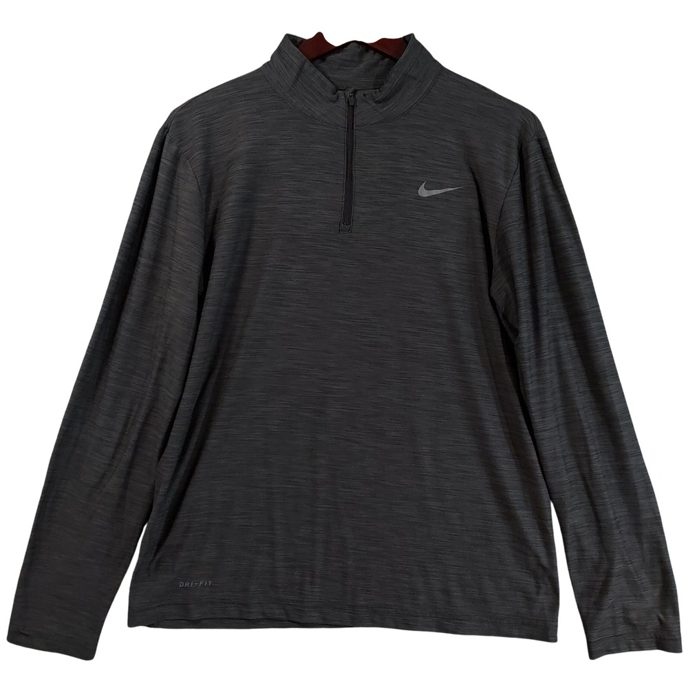 Nike Dri-FIT Quarter Zip Pullover Men Medium Charcoal Grey 940177-010 Activewear